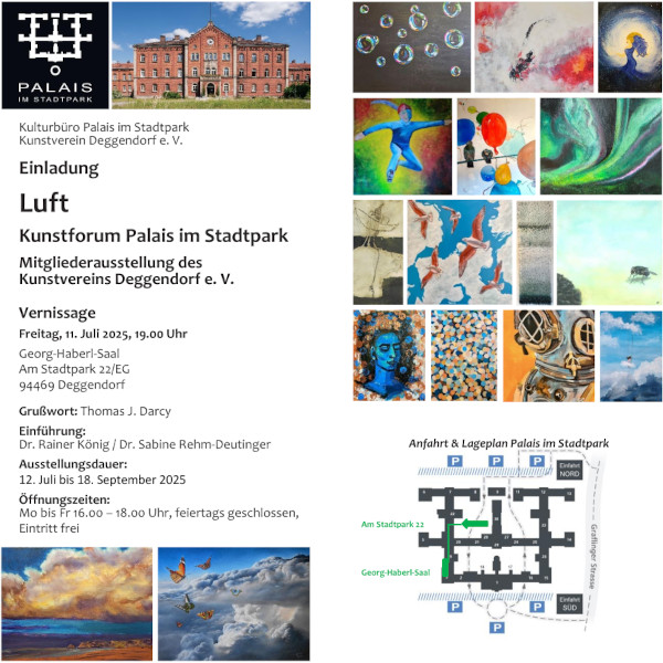 Kunstforum Flyer Palais im Stadtpark Mitgliederausstellung des Kunstvereins Deggendorf e. V.